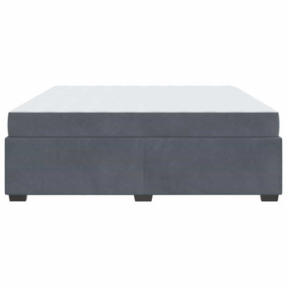 Sengestel Med Madras Mørkegrå 200 200 Cm Fløjl - Billede 8