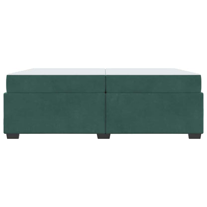 Sengeramme Med Madras Med Madras Mørkegrøn 200 X 200 Cm Fløjl - Billede 6