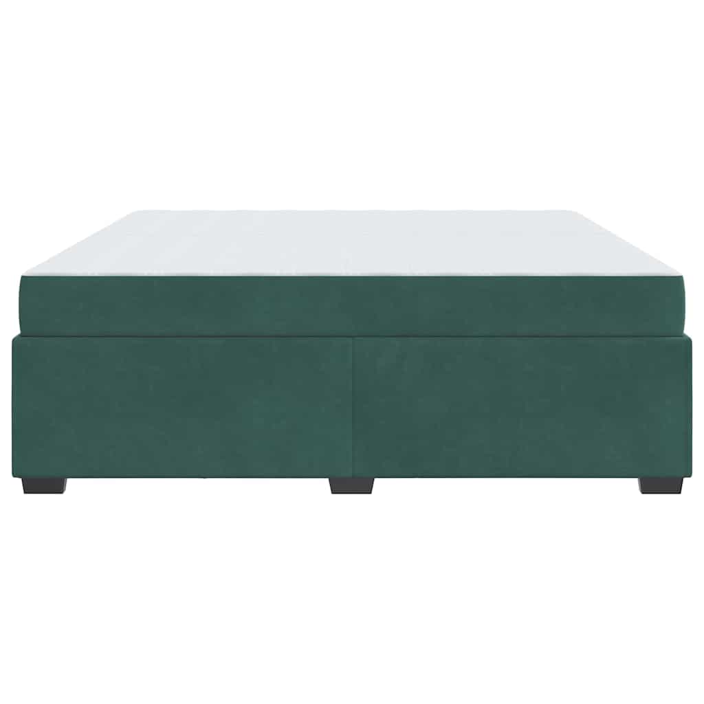 Sengeramme Med Madras Med Madras Mørkegrøn 200 X 200 Cm Fløjl - Billede 7
