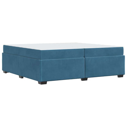 Sengestel Med Madras Mørkeblå 200 X 200 Cm Fløjl - Billede 8