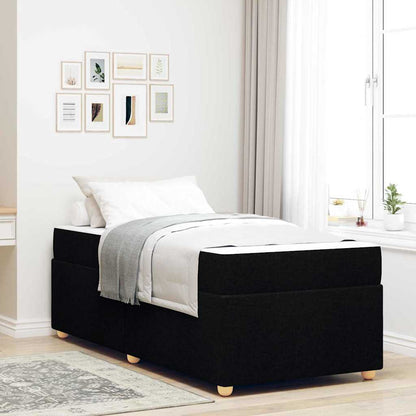 Sengestel Med Madras Sort 90 X 190 Cm Stof - Hovedbillede