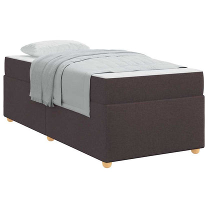 Sengestel Med Madras Mørkebrun 90 X 190 Cm Stof - Billede 3