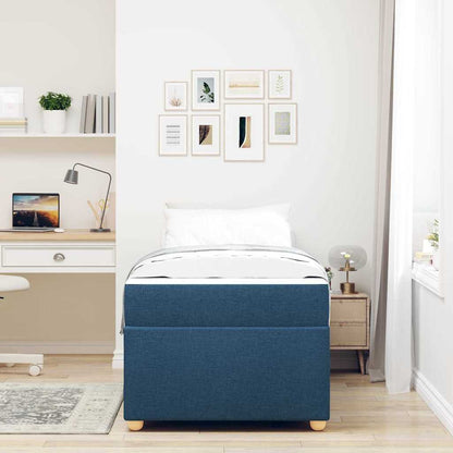 Sengestel Med Madras Blå 90 X 190 Cm Stof - Billede 4