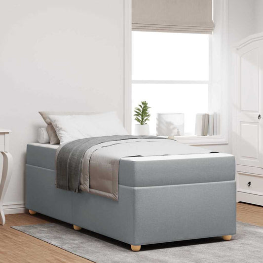 Sengeramme Med Madras Med Madras Lysegrå 100 X 200 Cm Stof - Hovedbillede