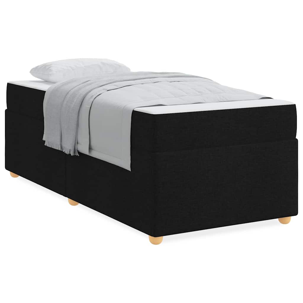 Sengeramme Med Madras Med Madras Sort 100 X 200 Cm Stof - Billede 3