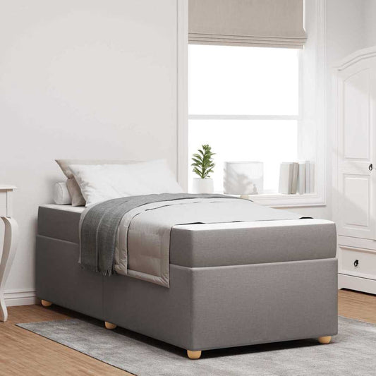 Sengestel Med Madras Gråbrun 100 X 200 Cm Stof - Hovedbillede