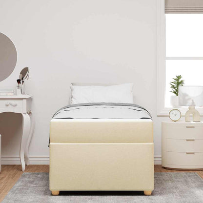 Sengestel Med Madras Creme 100 X 200 Cm Stof - Billede 4