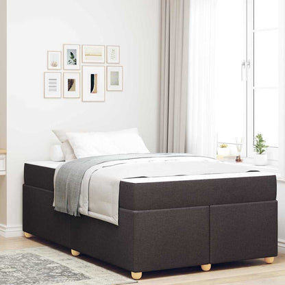 Sengestel Med Madras Mørkebrun 120 X 190 Cm Stof - Hovedbillede