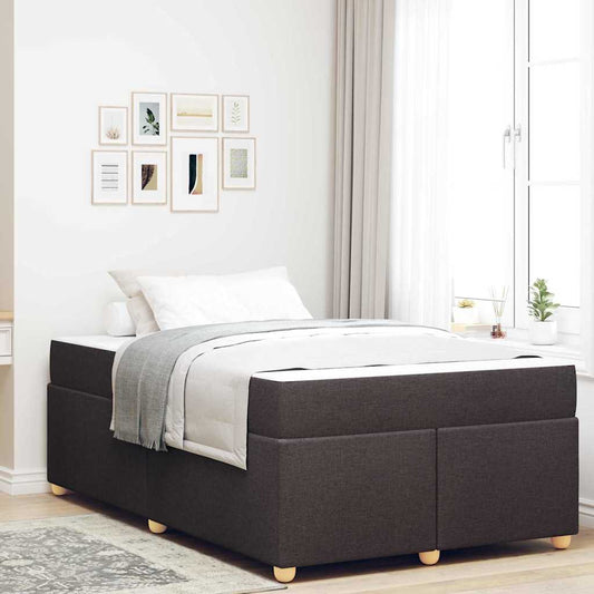 Sengestel Med Madras Mørkebrun 120 X 190 Cm Stof - Hovedbillede