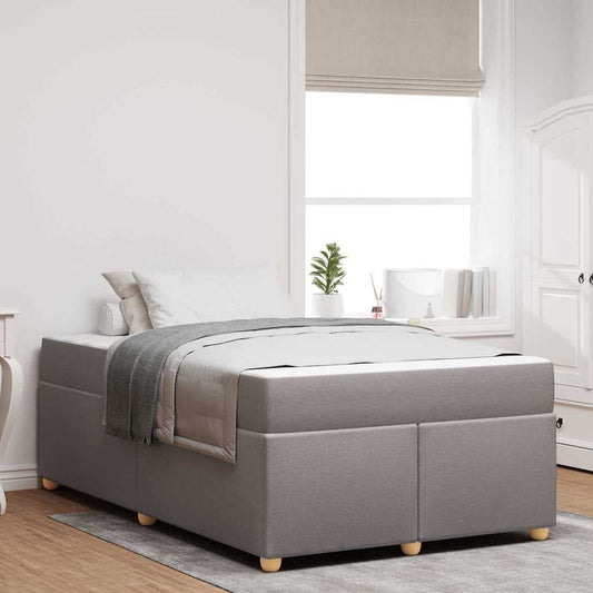Sengestel Med Madras Gråbrun 120 X 190 Cm Stof - Hovedbillede