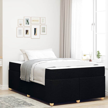 Sengestel Med Madras Sort 120 X 200 Cm Stof - Hovedbillede