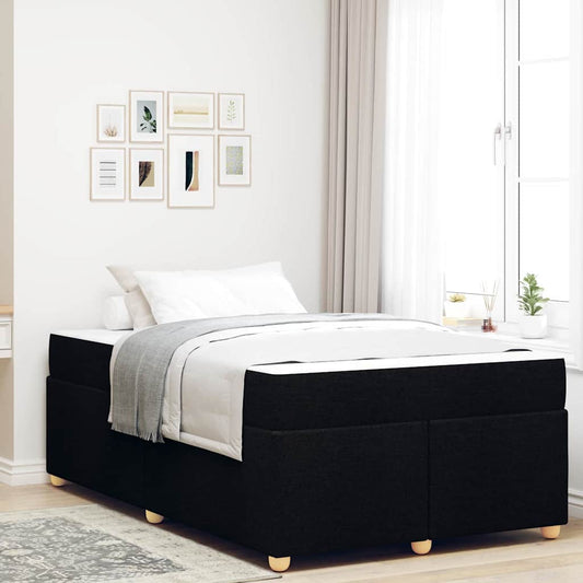 Sengestel Med Madras Sort 120 X 200 Cm Stof - Hovedbillede