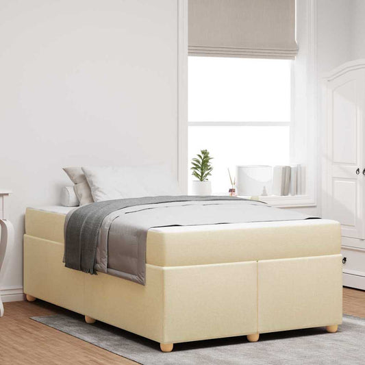 Sengestel Med Madras Creme 120 X 200 Cm Stof - Hovedbillede