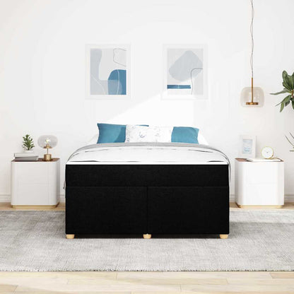 Sengestel Med Madras Sort 140 X 200 Cm Stof - Billede 4