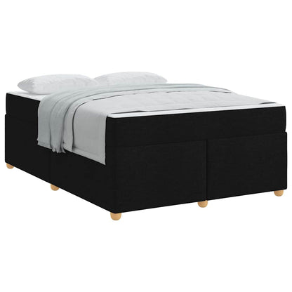 Sengestel Med Madras Sort 140 X 200 Cm Stof - Billede 3