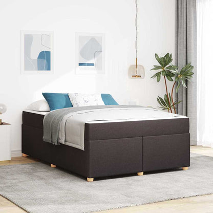 Sengestel Med Madras Mørkebrun 140 X 200 Cm Stof - Hovedbillede