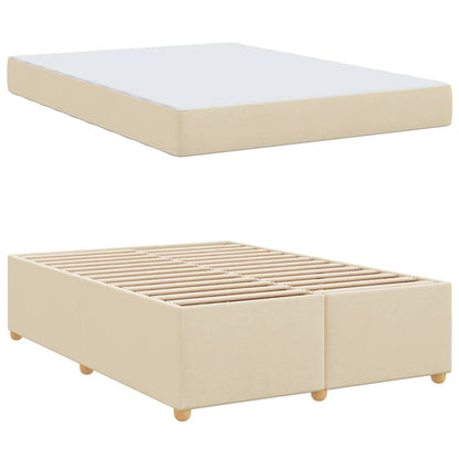 Sengestel Med Madras Creme 140 X 200 Cm Stof - Billede 5