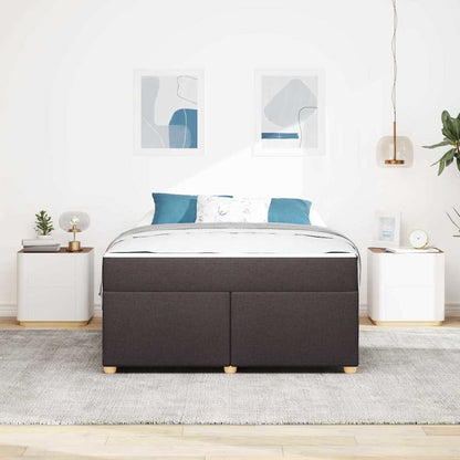 Sengestel Med Madras Mørkebrun 160 X 200 Cm Stof - Billede 4