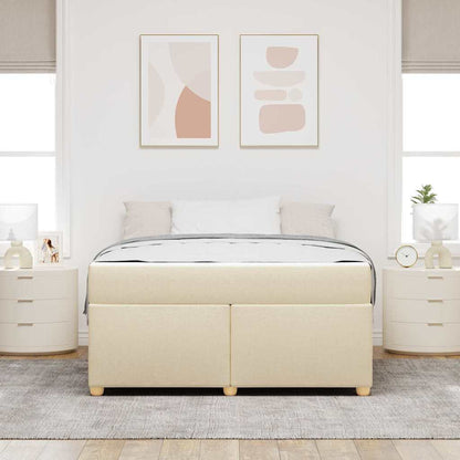 Sengestel Med Madras Creme 160 X 200 Cm Stof - Billede 4