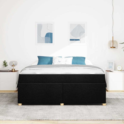 Sengeramme Med Madras Med Madras Sort 180 X 200 Cm Stof - Billede 5