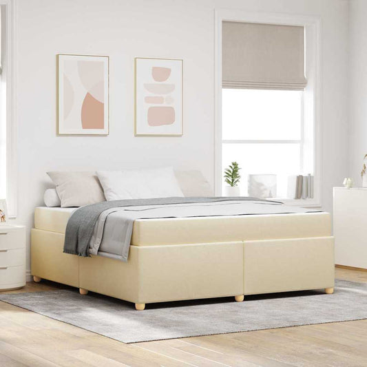 Sengestel Med Madras Creme 180 X 200 Cm Stof - Hovedbillede