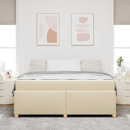 Sengestel Med Madras Creme 180 X 200 Cm Stof - Billede 4