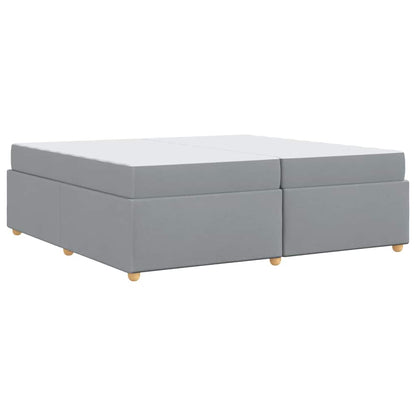 Sengestel Med Madras Lysegrå 200 X 200 Cm Stof - Billede 2