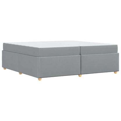Sengestel Med Madras Lysegrå 200 X 200 Cm Stof - Billede 8