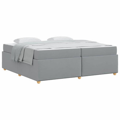 Sengestel Med Madras Lysegrå 200 X 200 Cm Stof - Billede 3