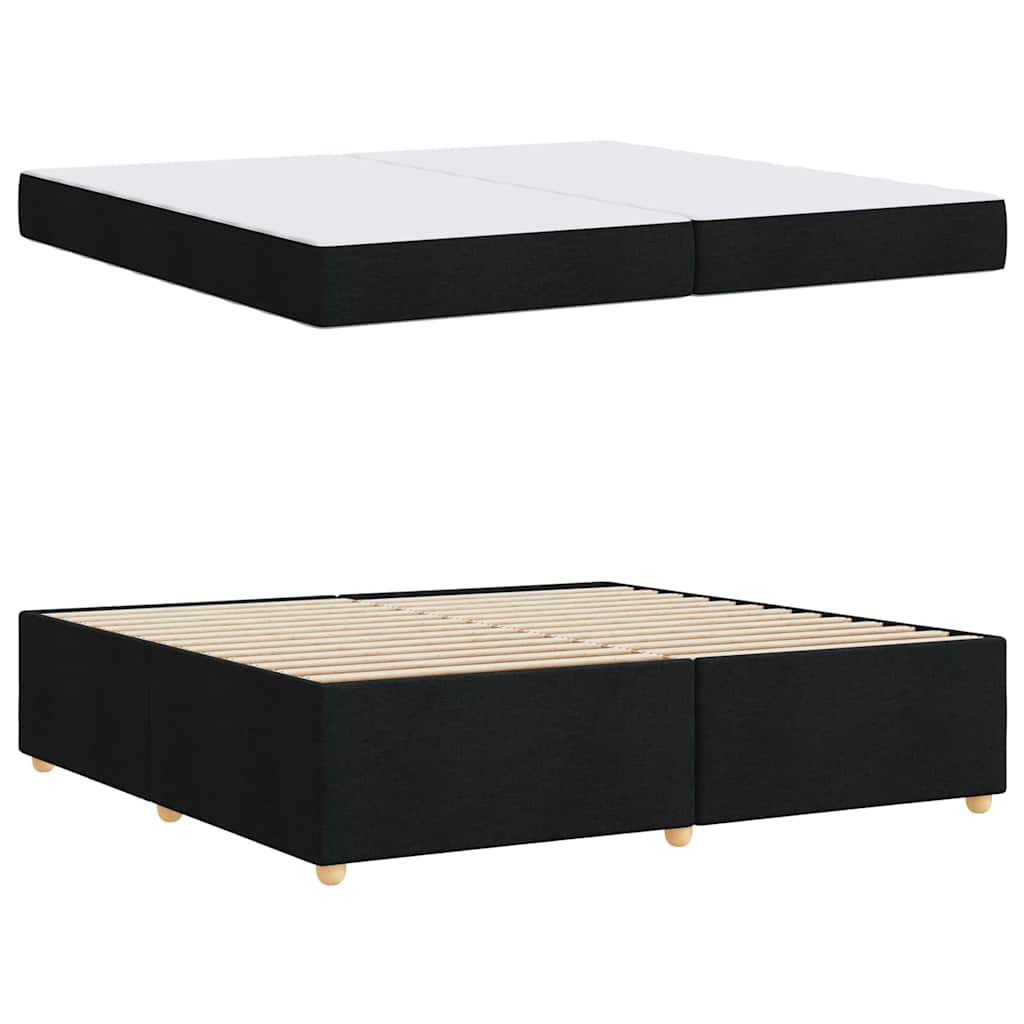 Sengeramme Med Madras Med Madras Sort 200 X 200 Cm Stof - Billede 6