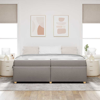 Sengestel Med Madras Gråbrun 200 X 200 Cm Stof - Billede 4