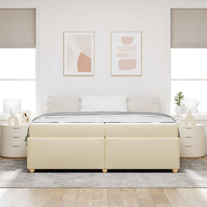 Sengestel Med Madras Creme 200 X 200 Cm Stof - Billede 4