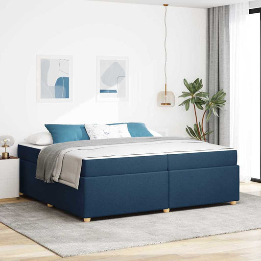 Sengestel Med Madras Blå 200 X 200 Cm Stof - Hovedbillede