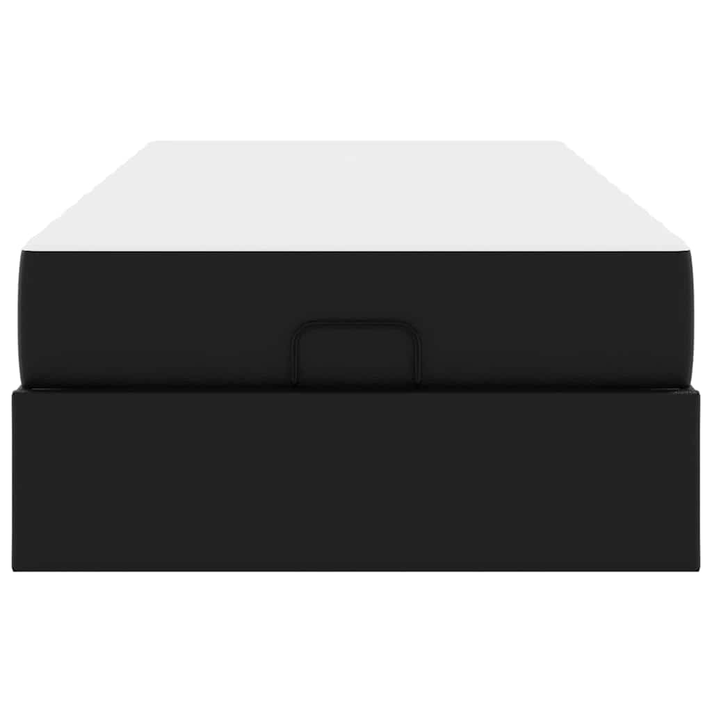 Sengeramme Med Madras Med Madras Sort 100 X 200 Cm Kunstlæder - Billede 7