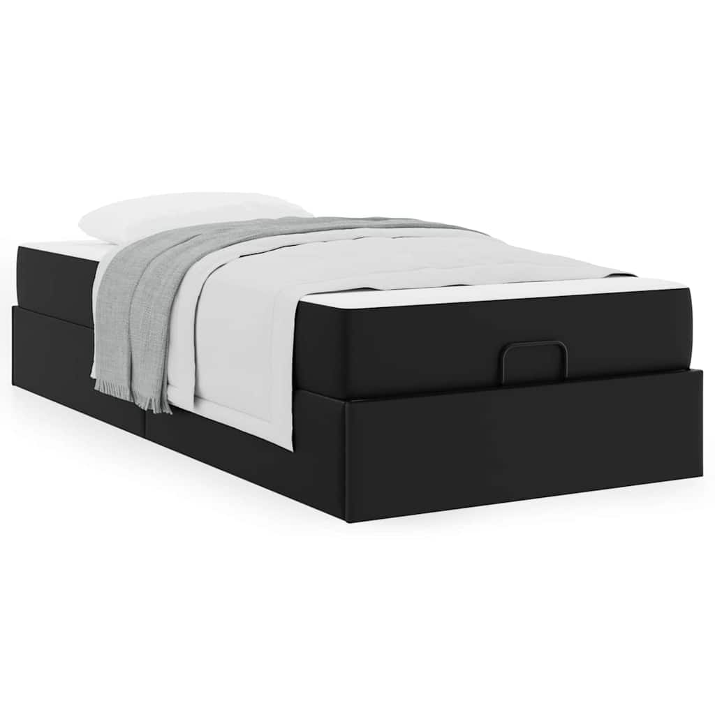 Sengeramme Med Madras Med Madras Sort 100 X 200 Cm Kunstlæder - Billede 4