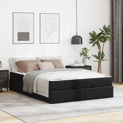 Sengeramme Med Madras Med Madras Sort 140 X 190 Cm Kunstlæder - Hovedbillede
