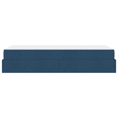 Sengestel Med Madras Blå 90 X 200 Cm Stof - Billede 7