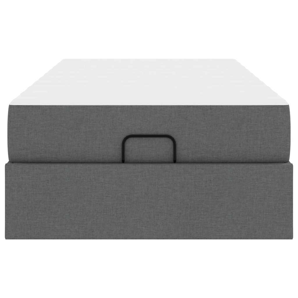 Sengestel Med Madras Mørkegrå 100 200 Cm Stof - Billede 7