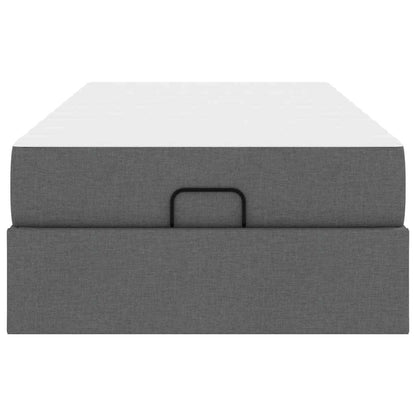 Sengestel Med Madras Mørkegrå 100 200 Cm Stof - Billede 7