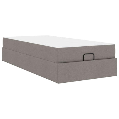 Sengestel Med Madras Gråbrun 100 X 200 Cm Stof - Billede 2