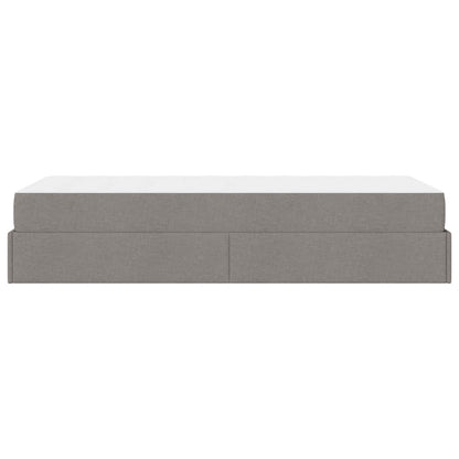 Sengestel Med Madras Gråbrun 100 X 200 Cm Stof - Billede 7