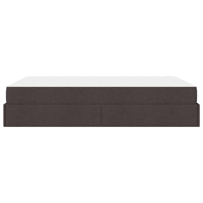 Sengestel Med Madras Mørkebrun 140 X 190 Cm Stof - Billede 7