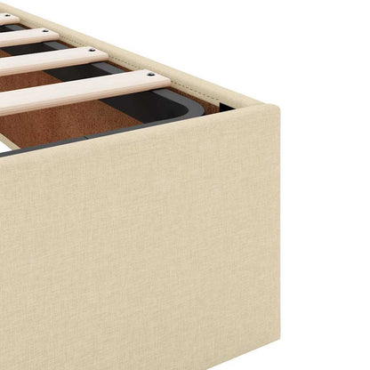 Sengestel Med Madras Creme 140 X 190 Cm Stof - Billede 9
