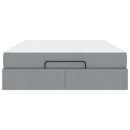 Sengestel Med Opbevaring Lysegrå 160 X 200 Cm Stof - Billede 7