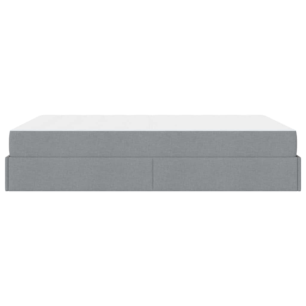 Sengestel Med Opbevaring Lysegrå 160 X 200 Cm Stof - Billede 8