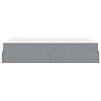 Sengestel Med Opbevaring Lysegrå 160 X 200 Cm Stof - Billede 8
