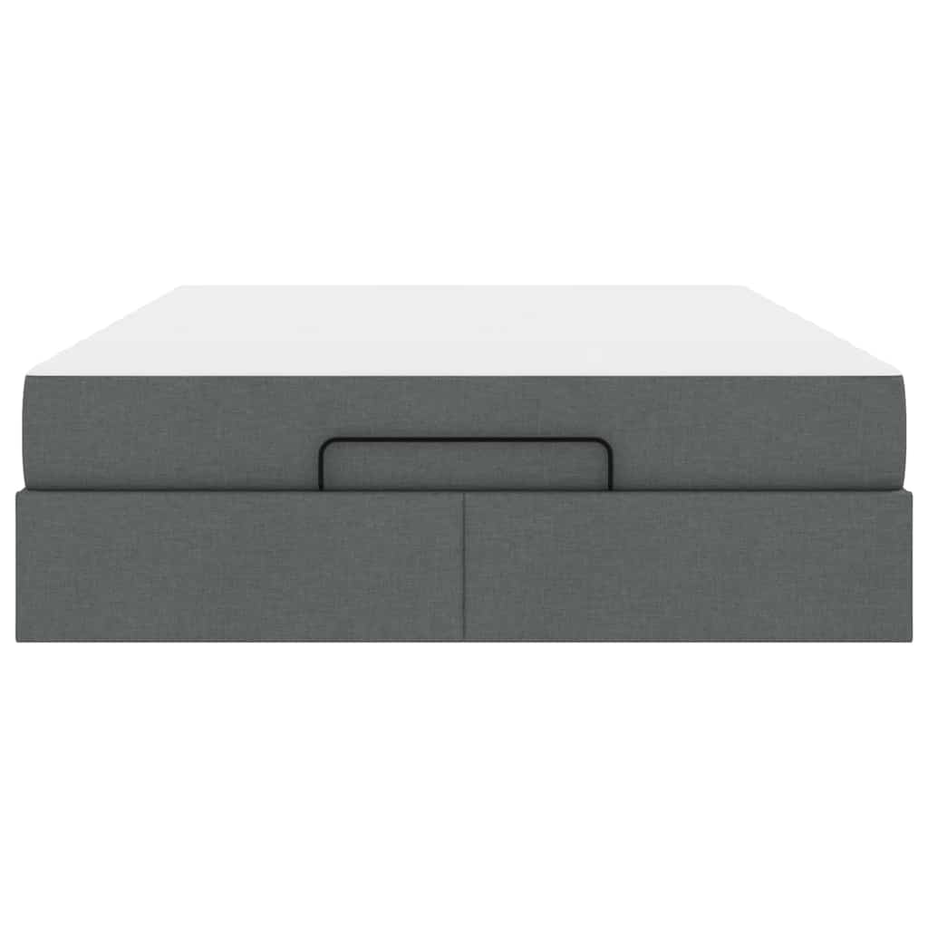 Sengestel Med Opbevaring Mørkegrå 160 200 Cm Stof - Billede 7