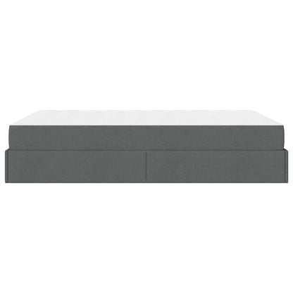 Sengestel Med Opbevaring Mørkegrå 160 200 Cm Stof - Billede 8