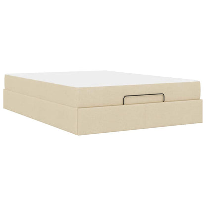Sengestel Med Opbevaring Creme 160 X 200 Cm Stof - Billede 8
