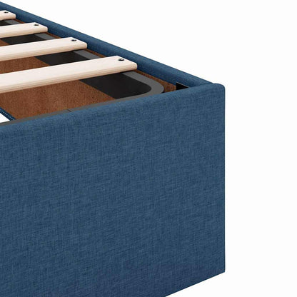 Sengestel Med Opbevaring Blå 160 X 200 Cm Stof - Billede 9